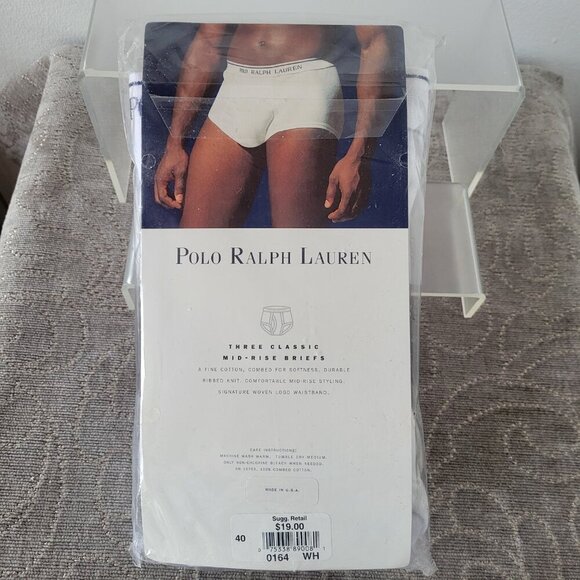Polo Ralph Lauren Three Classic Mid-Rise Briefs (Size: 40) - Picture 4 of 6